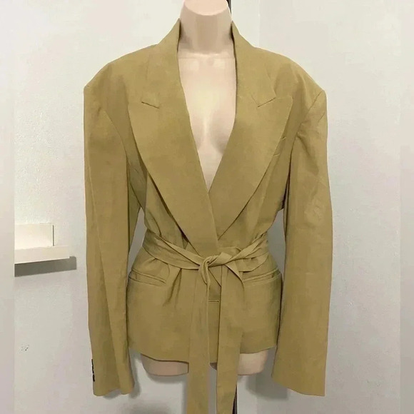 Isabel Marant New Linen Blazer Riller Size 12 Neutral Tan - Picture 8 of 17